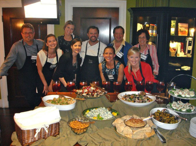 Cooking class while on a press trip to Savannah.